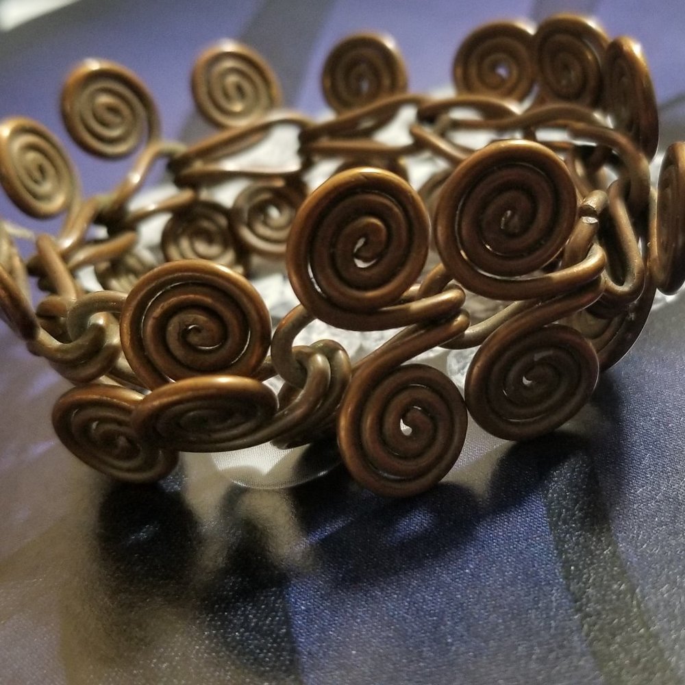 Antique Mexico Copper Bracelet Articulated